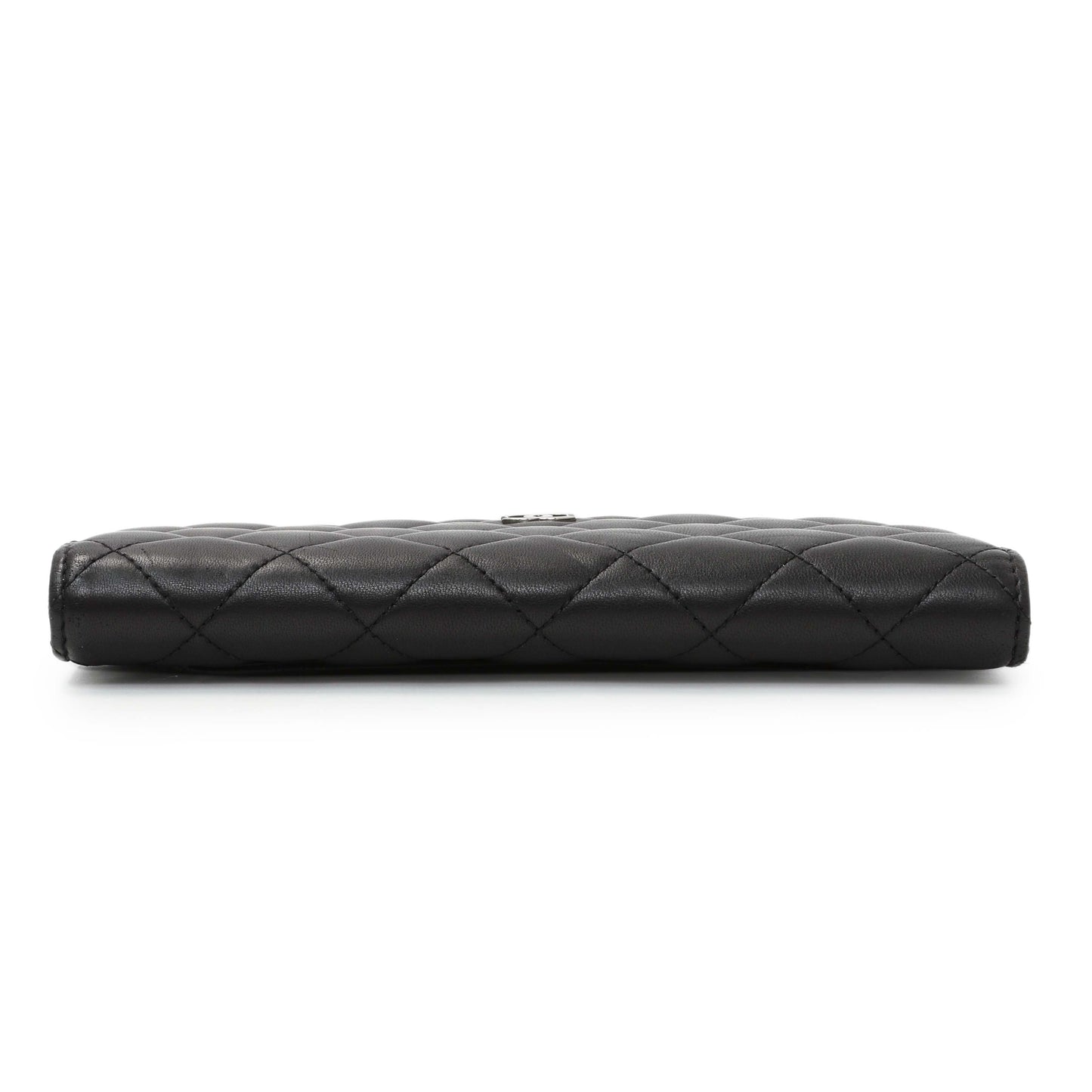 Exclusive Chanel Lambskin Quilted Yen Wallet Black — Back View