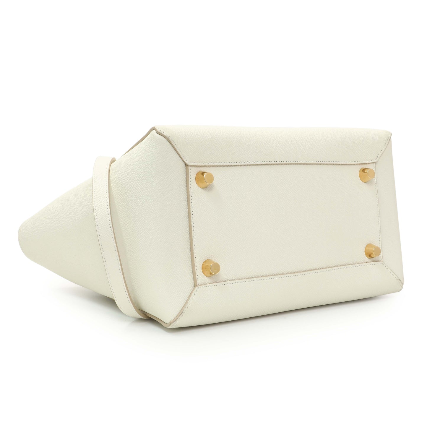 Exclusive Celine White Grained Calfskin Mini Belt Bag — Back View