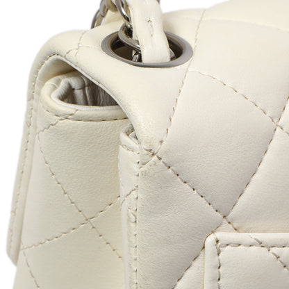 Exclusive Chanel White Quilted Lambskin Mini Square Flap — Alternate View 14