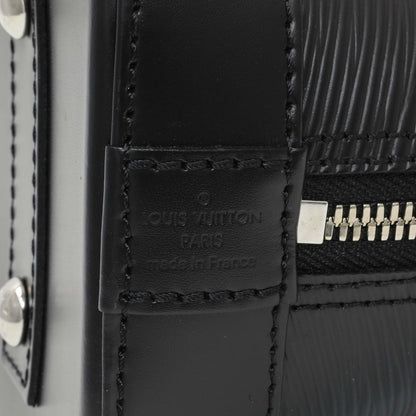 Exclusive Louis Vuitton Black Epi Alma BB with Strap — Detail View