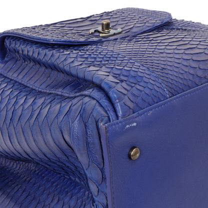 Exclusive Chanel Blue Python Urban Luxury Drawstring Backpack — Back View
