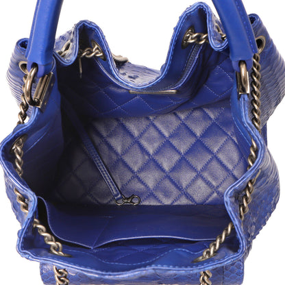 Exclusive Chanel Blue Python Urban Luxury Drawstring Backpack — Alternate View 7