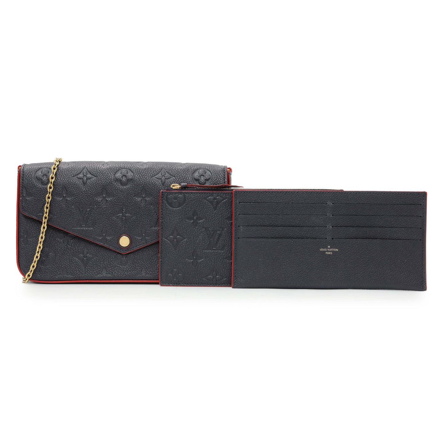 Exclusive Louis Vuitton Marine Rouge Empreinte Felicie Pochette — Front View