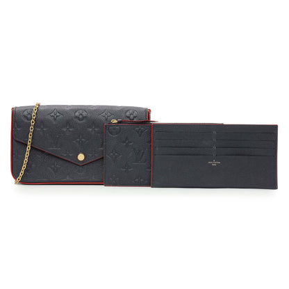 Exclusive Louis Vuitton Marine Rouge Empreinte Felicie Pochette — Front View