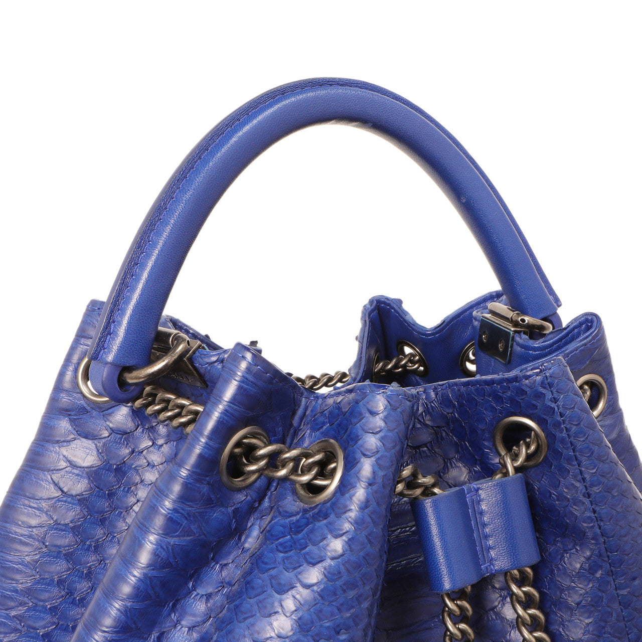Exclusive Chanel Blue Python Urban Luxury Drawstring Backpack — Alternate View 10