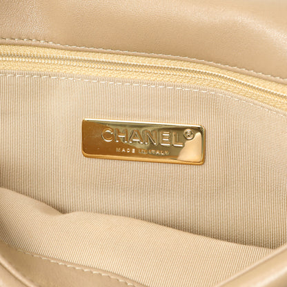 Exclusive Chanel Beige Quilted Lambskin Medium Chanel 19 Flap — Alternate View 10