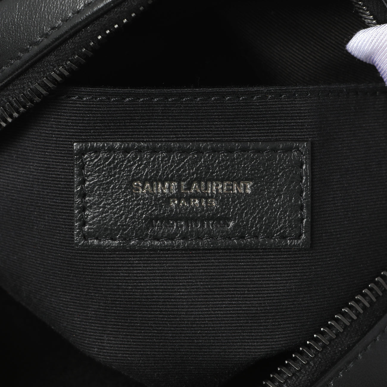 Exclusive Saint Laurent Black Calfskin Matelasse Chevron Round Vinyle Camera Bag — Lifestyle View