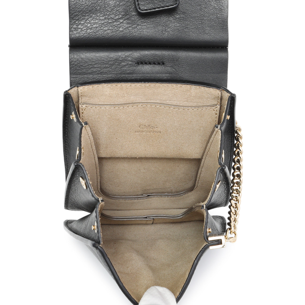 Exclusive Chloe Black Suede Calfskin Mini Faye Bracelet Bag — Detail View