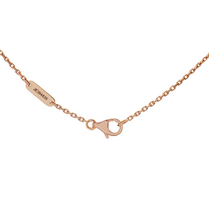 Exclusive Van Cleef & Arpels 18K Rose Gold Porcelain Diamond Vintage Alhambra Pendant — Top View