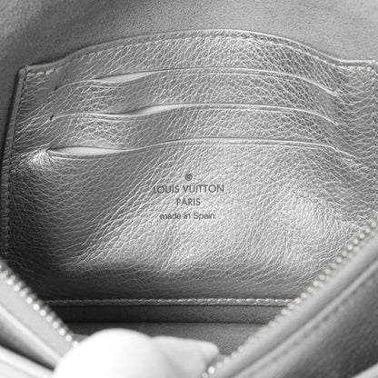 Exclusive Louis Vuitton Silver Soft Calfskin Mylockme Chain Pochette — Detail View