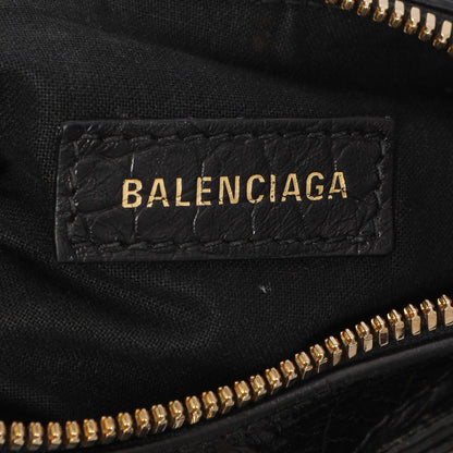 Exclusive Balenciaga Black Crocodile Embossed Le Cagole Shoulder Bag XS — Top View