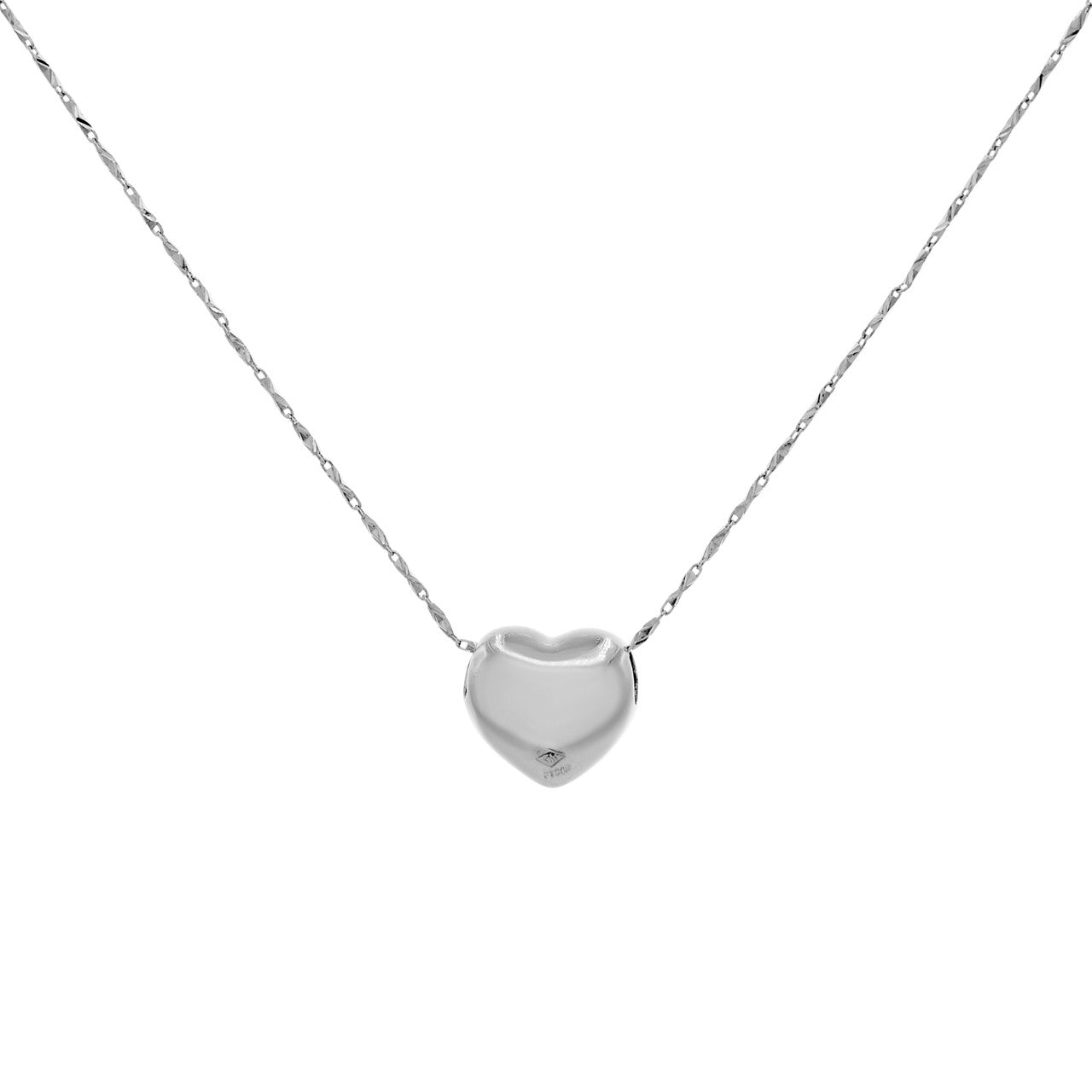 Exclusive Platinum Puffy Heart Pendant — Side View