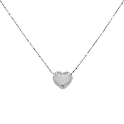 Exclusive Platinum Puffy Heart Pendant — Side View