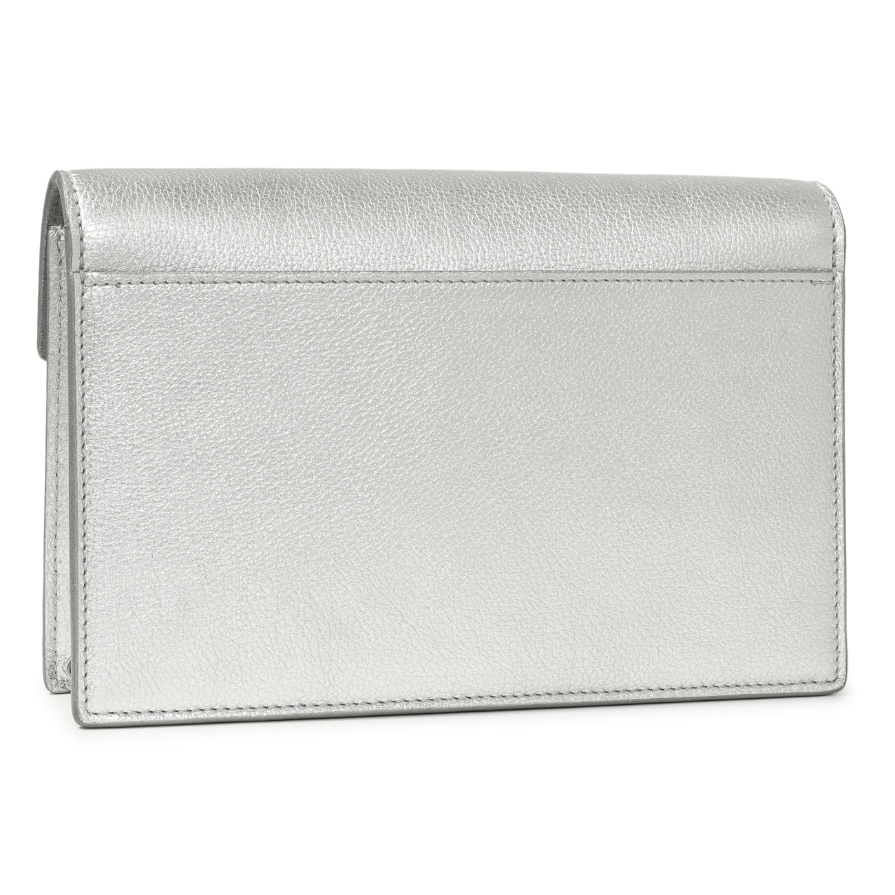 Exclusive Louis Vuitton Silver Soft Calfskin Mylockme Chain Pochette — Side View