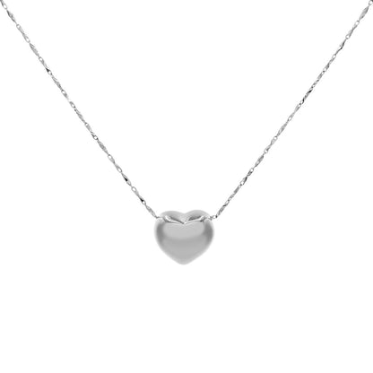 Exclusive Platinum Puffy Heart Pendant — Front View