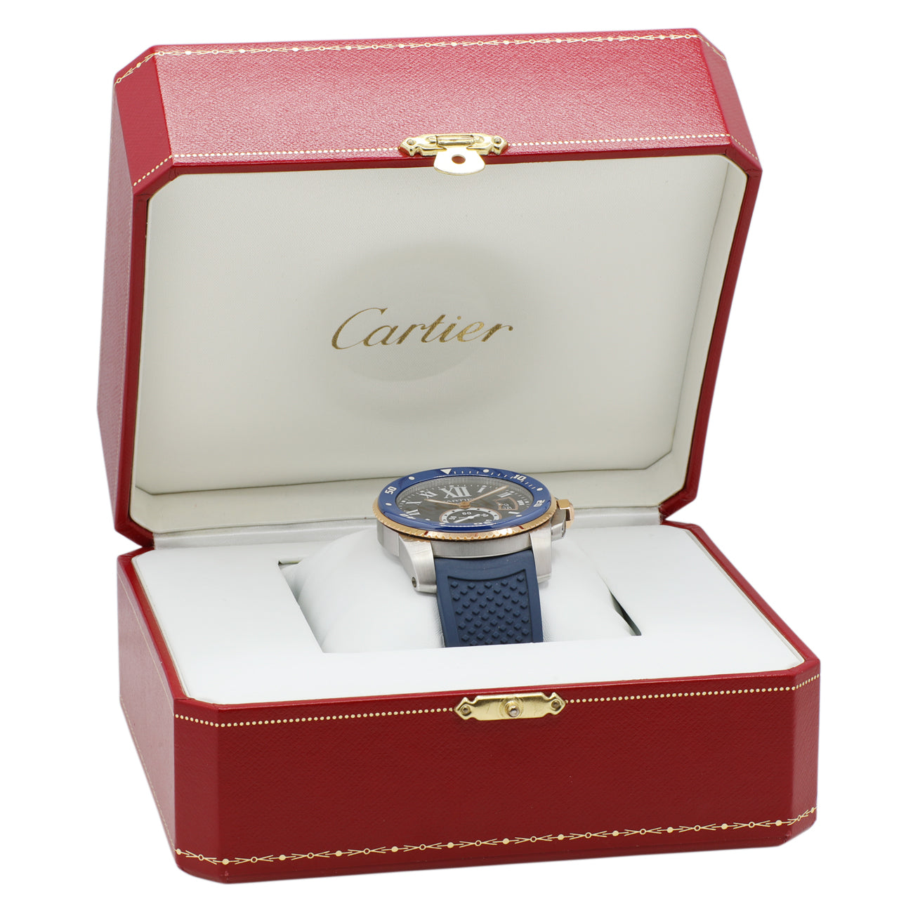Exclusive Cartier Stainless Steel 18K Rose Gold Calibre de Cartier Diver W2CA0009 — Lifestyle View