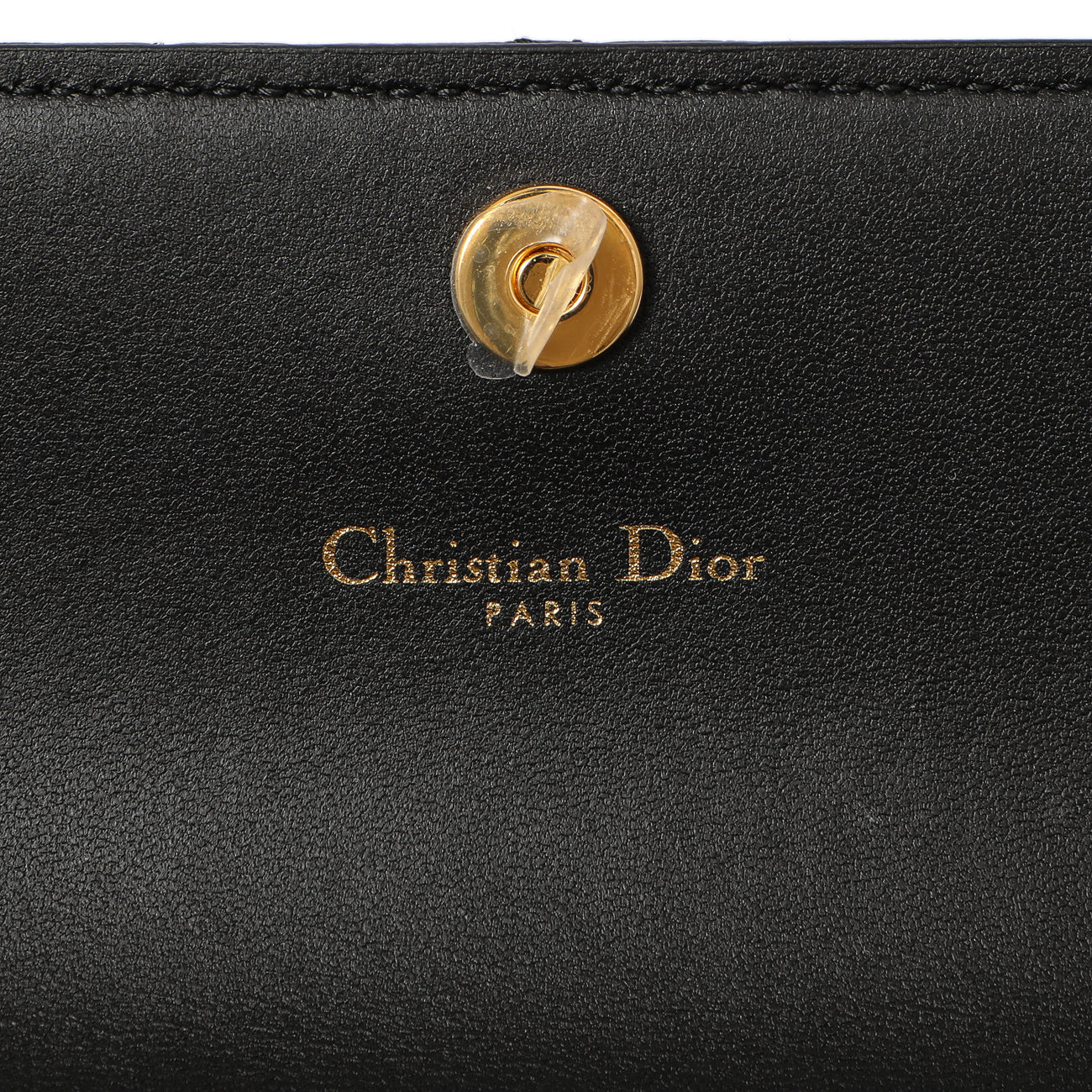 Exclusive Christian Dior Black Supple Calfskin Cannage Caro Wallet — Detail View