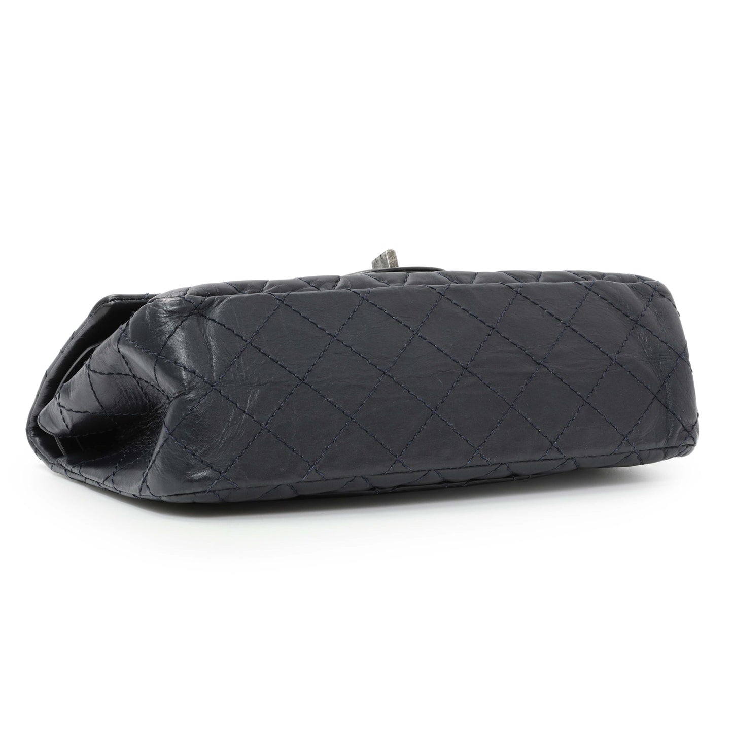 Exclusive Chanel Navy Quilted Aged Calfskin 2.55 Reissue 225 Flap — Back View