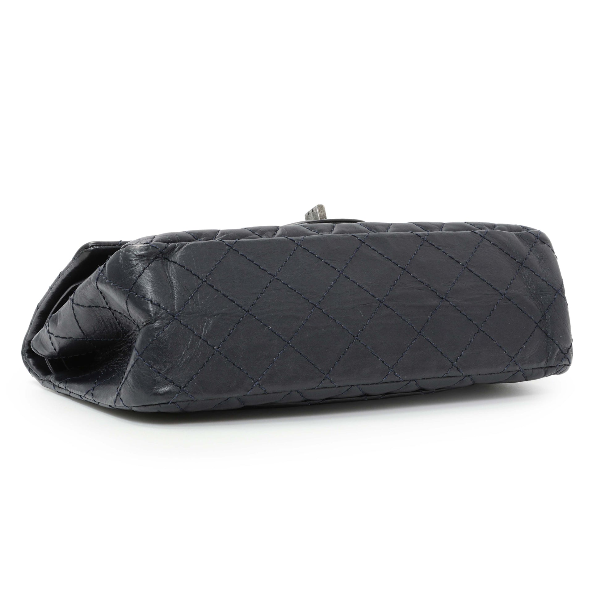 Exclusive Chanel Navy Quilted Aged Calfskin 2.55 Reissue 225 Flap — Back View