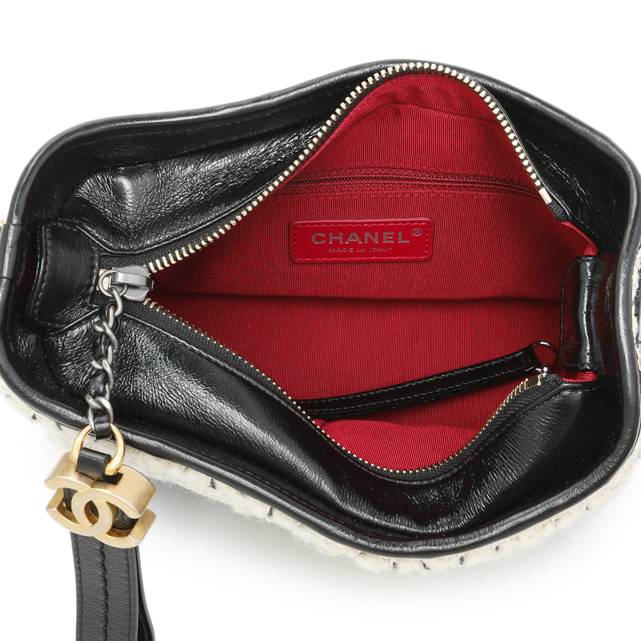 Exclusive Chanel Tweed Calfskin Small Gabrielle Hobo — Top View