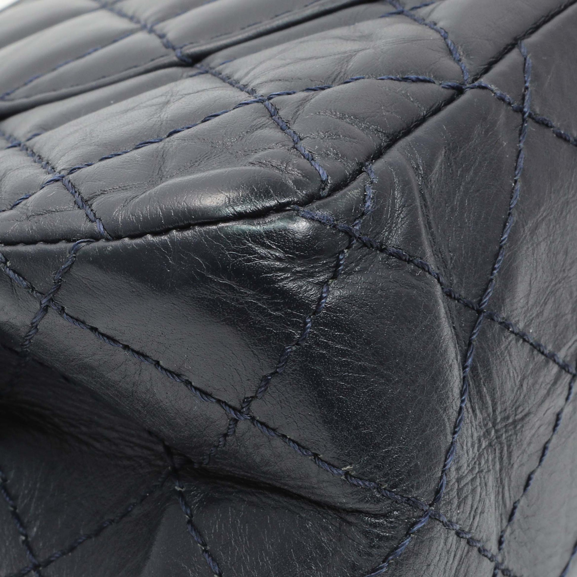 Exclusive Chanel Navy Quilted Aged Calfskin 2.55 Reissue 225 Flap — Lifestyle View