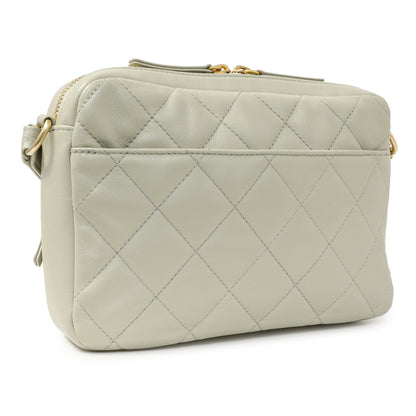 Exclusive Chanel Grey Quilted Calfskin Small Camera Case — Back View