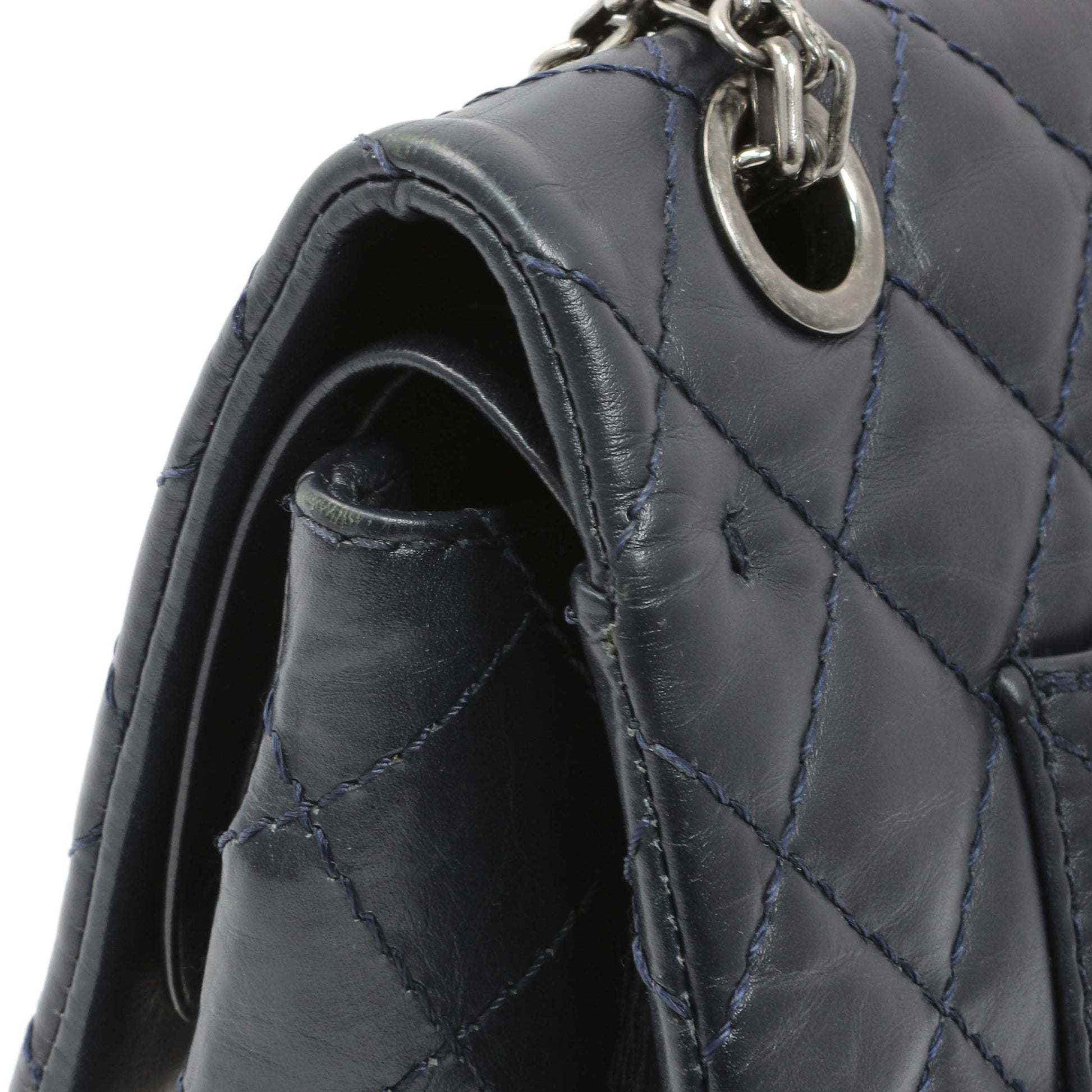 Exclusive Chanel Navy Quilted Aged Calfskin 2.55 Reissue 225 Flap — Alternate View 8