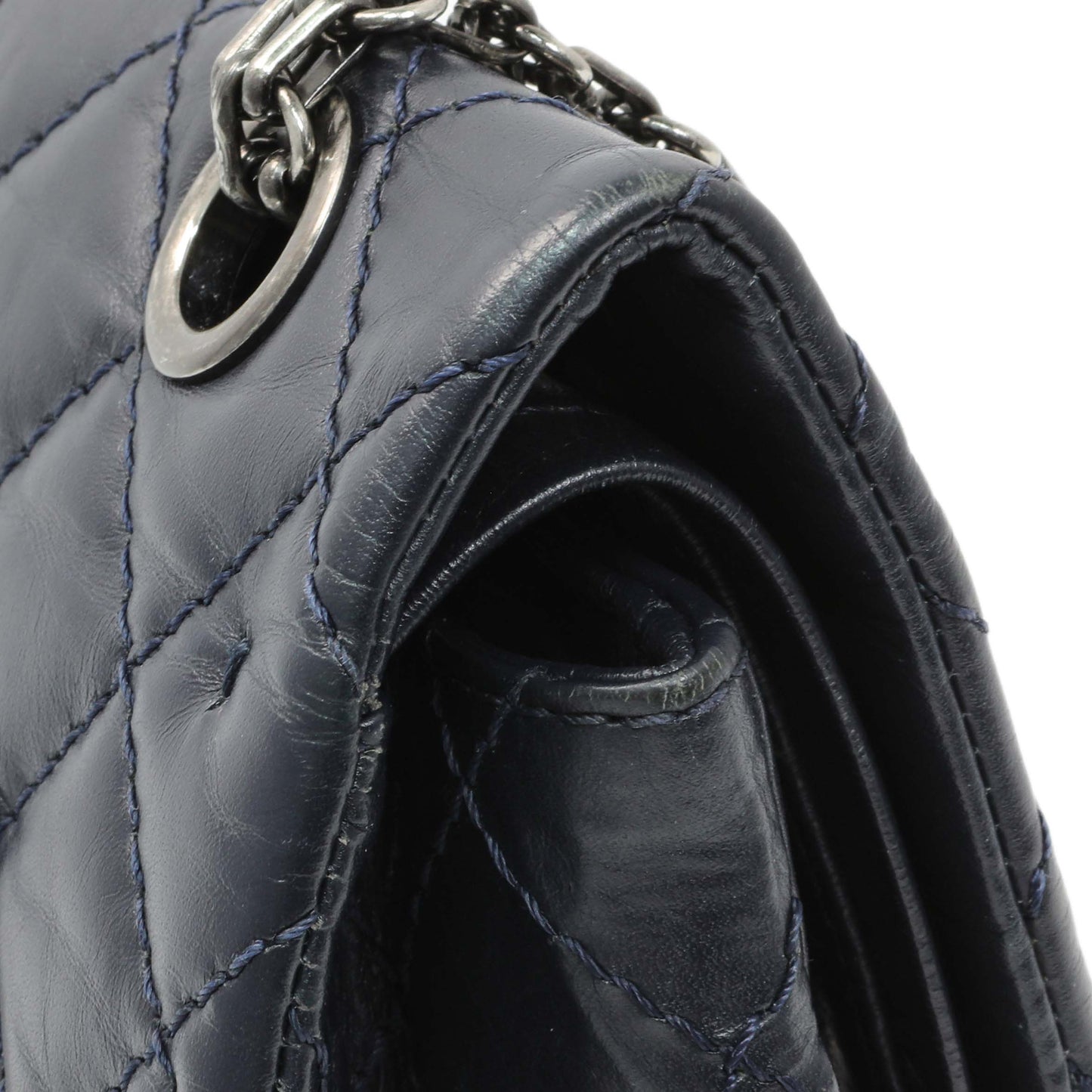 Exclusive Chanel Navy Quilted Aged Calfskin 2.55 Reissue 225 Flap — Alternate View 9
