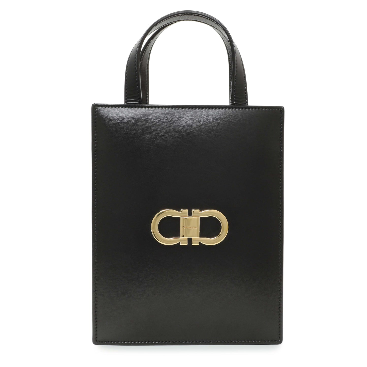 Exclusive Salvatore Ferragamo Black Calfskin Mini Tote — Side View