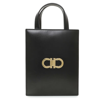 Exclusive Salvatore Ferragamo Black Calfskin Mini Tote — Side View
