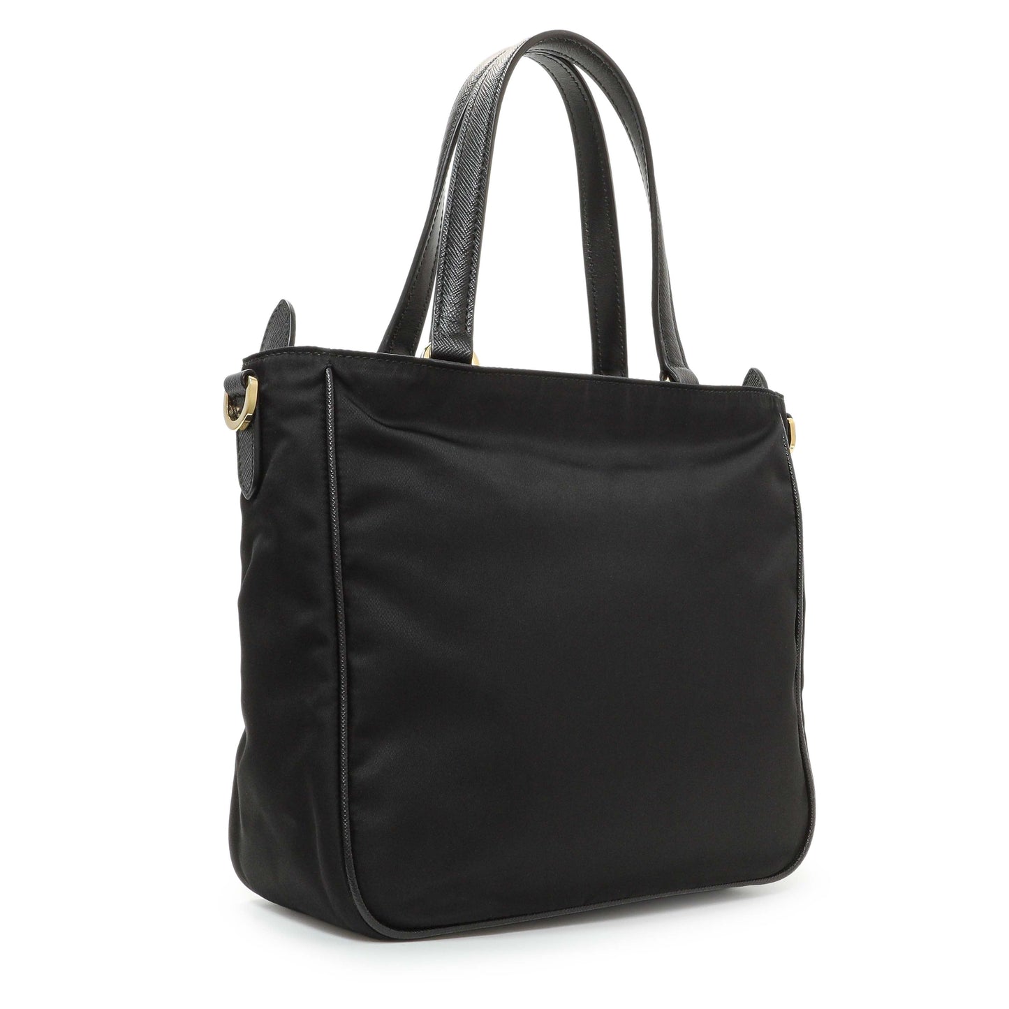 Exclusive Prada Black Tessuto Front Pocket Bag — Side View
