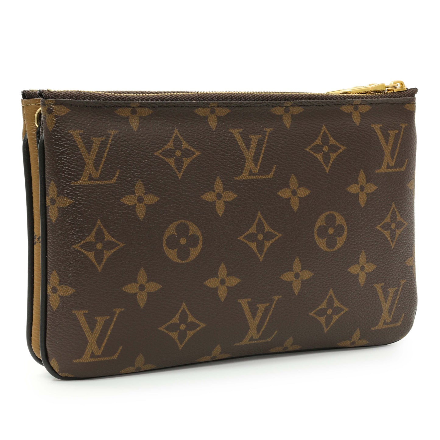 Exclusive Louis Vuitton Reverse Monogram Giant Double Zip Pochette — Side View