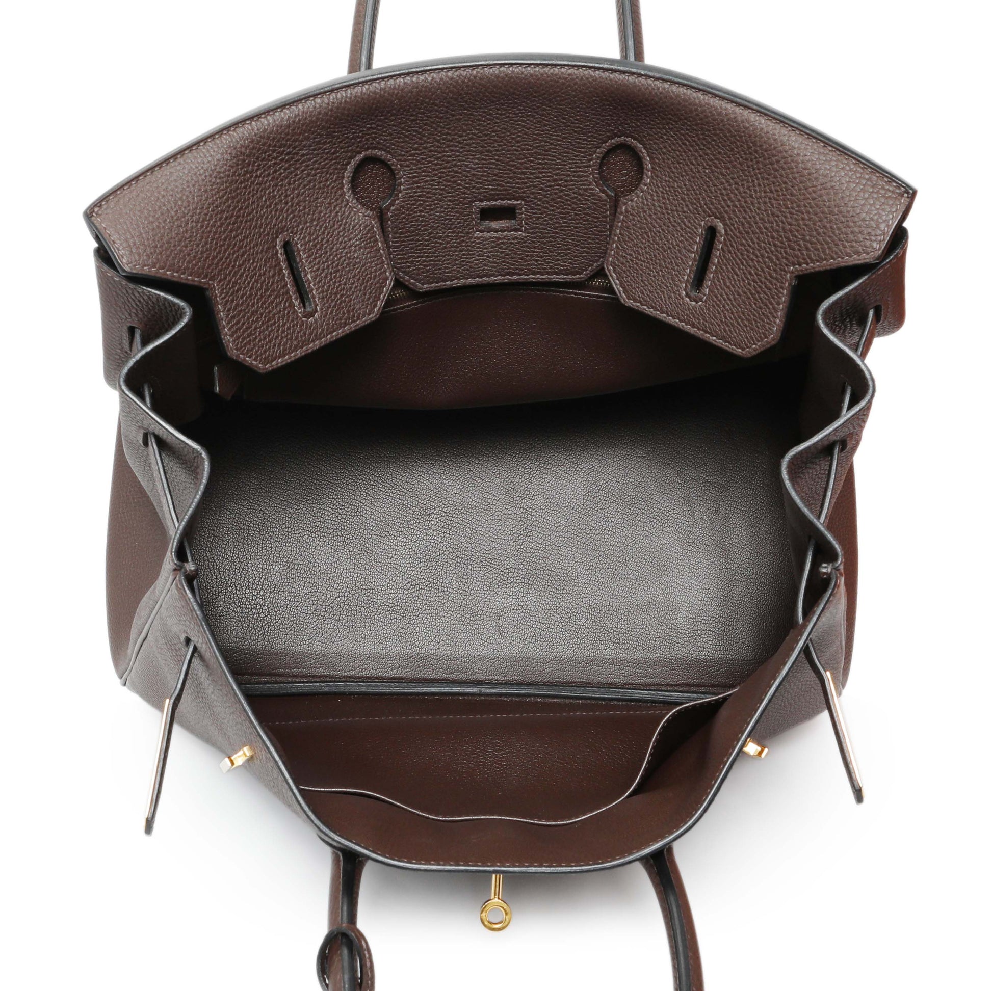 Exclusive Hermes Cacao Togo Birkin 35 GHW — Alternate View 8