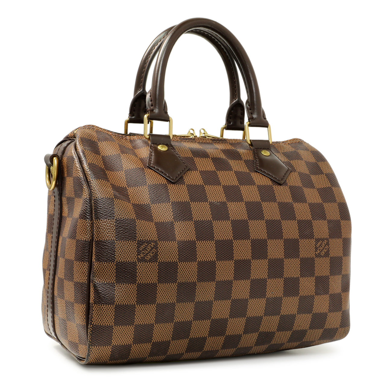 Exclusive Louis Vuitton Damier Ebene Speedy Bandouliere 25 — Side View