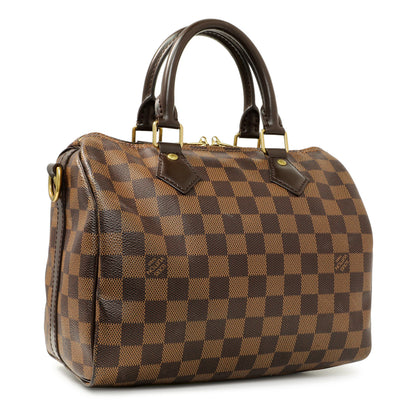 Exclusive Louis Vuitton Damier Ebene Speedy Bandouliere 25 — Side View