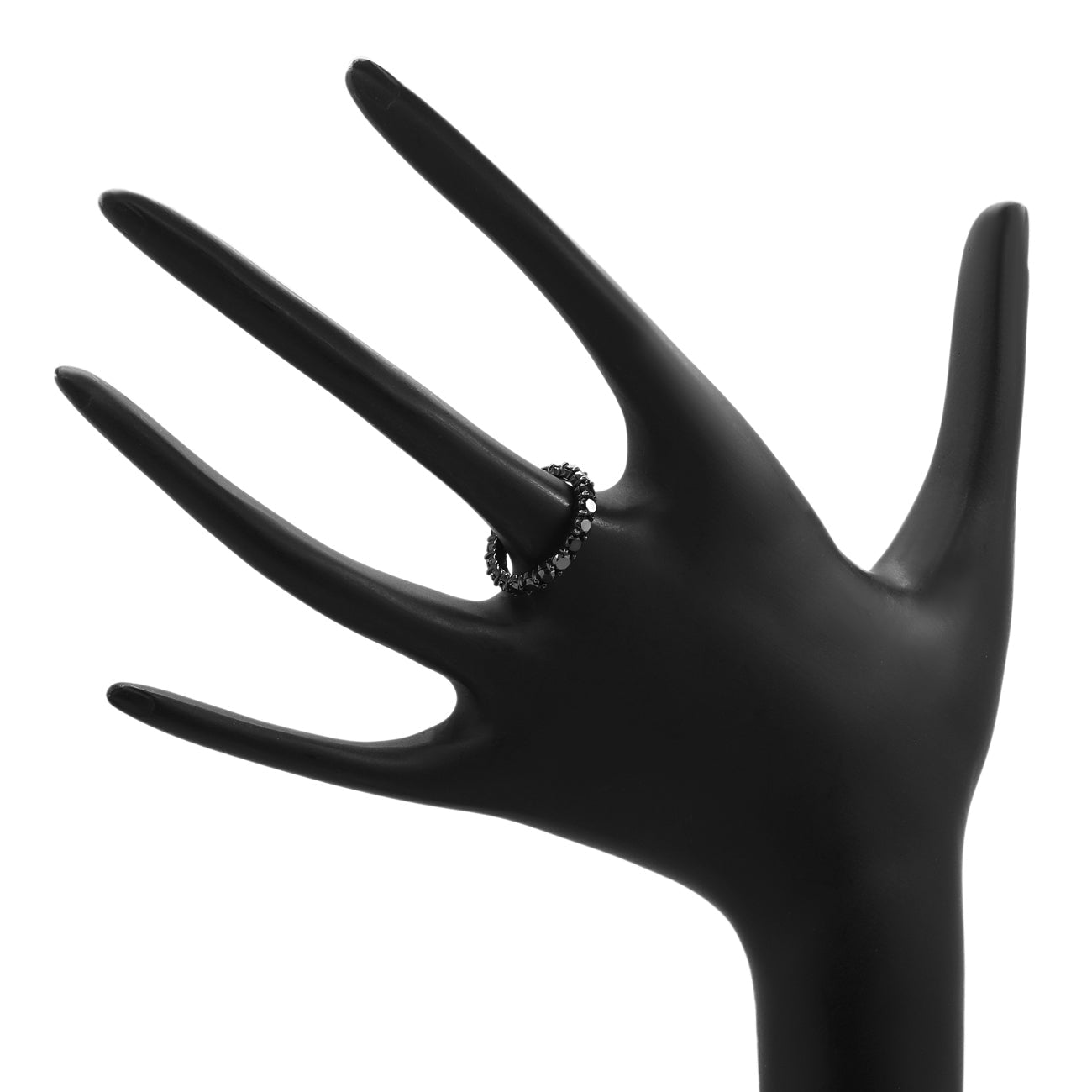 Exclusive 18K Black Gold Black Diamond Eternity Band — Back View