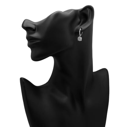 Exclusive 18K White Gold 0.94 Carat Diamond Drop Earrings — Back View