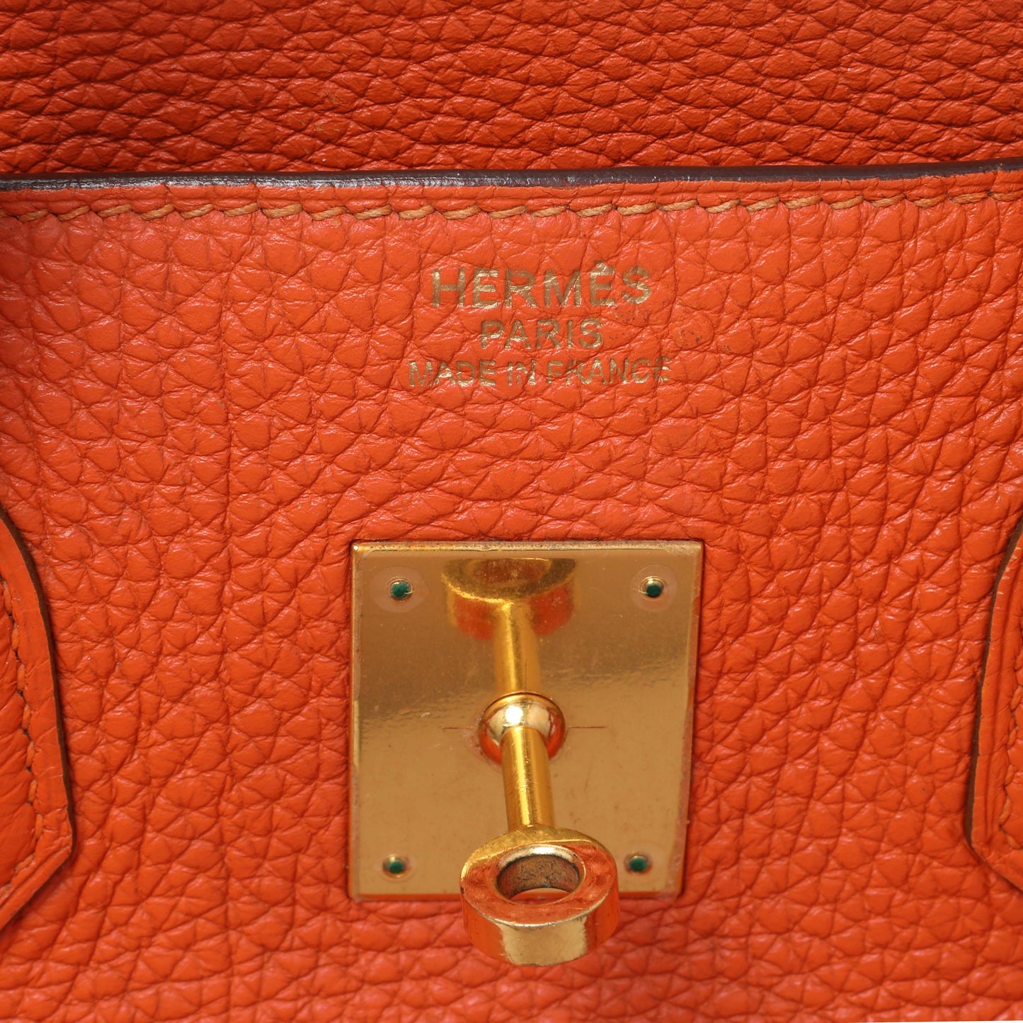 Exclusive Hermes Orange Clemence Birkin 35 — Alternate View 9