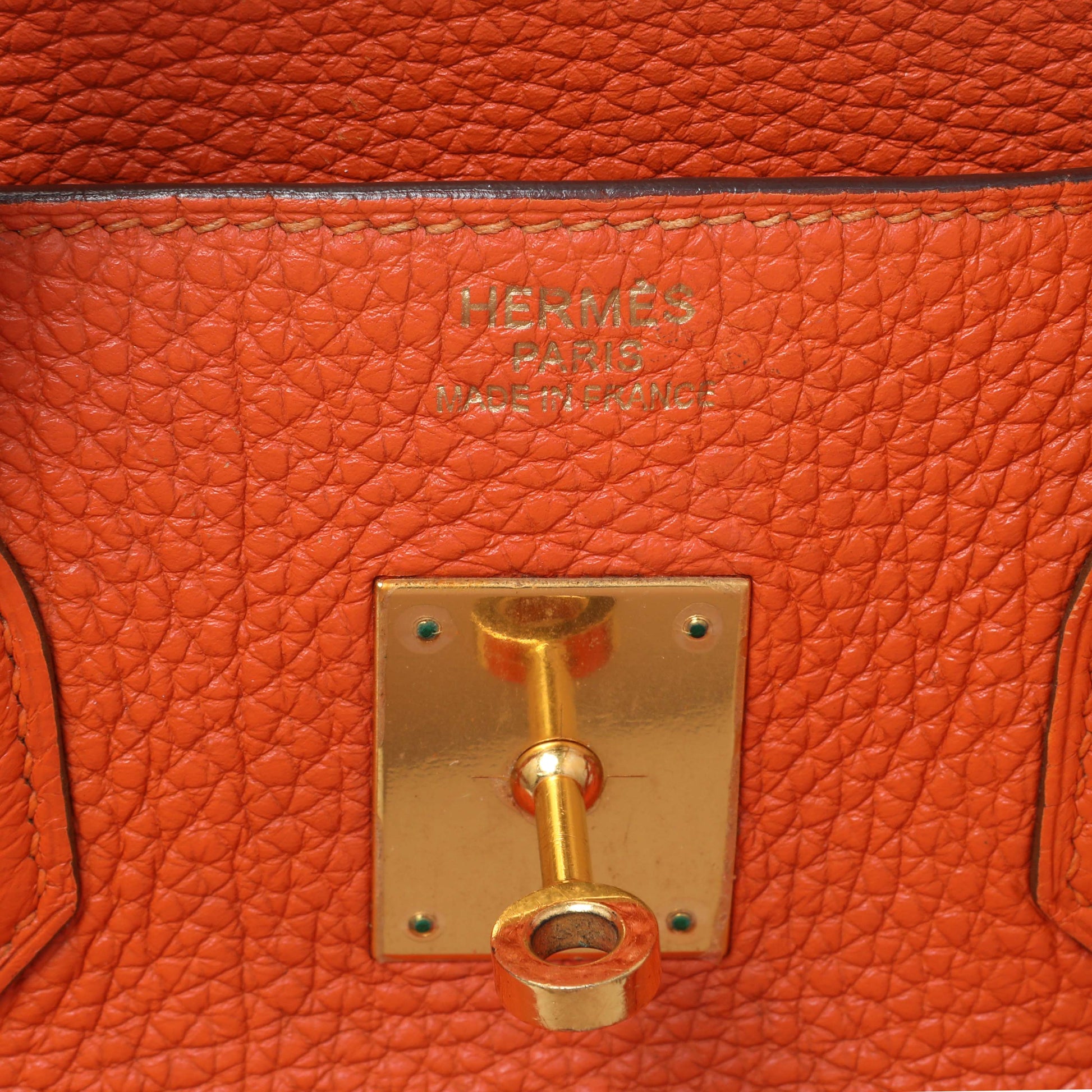 Exclusive Hermes Orange Clemence Birkin 35 — Alternate View 9