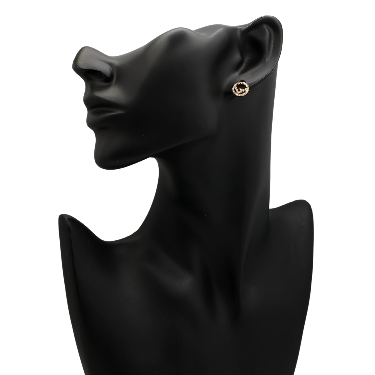 Exclusive Fendi Crystal F is Fendi Earrings — Back View