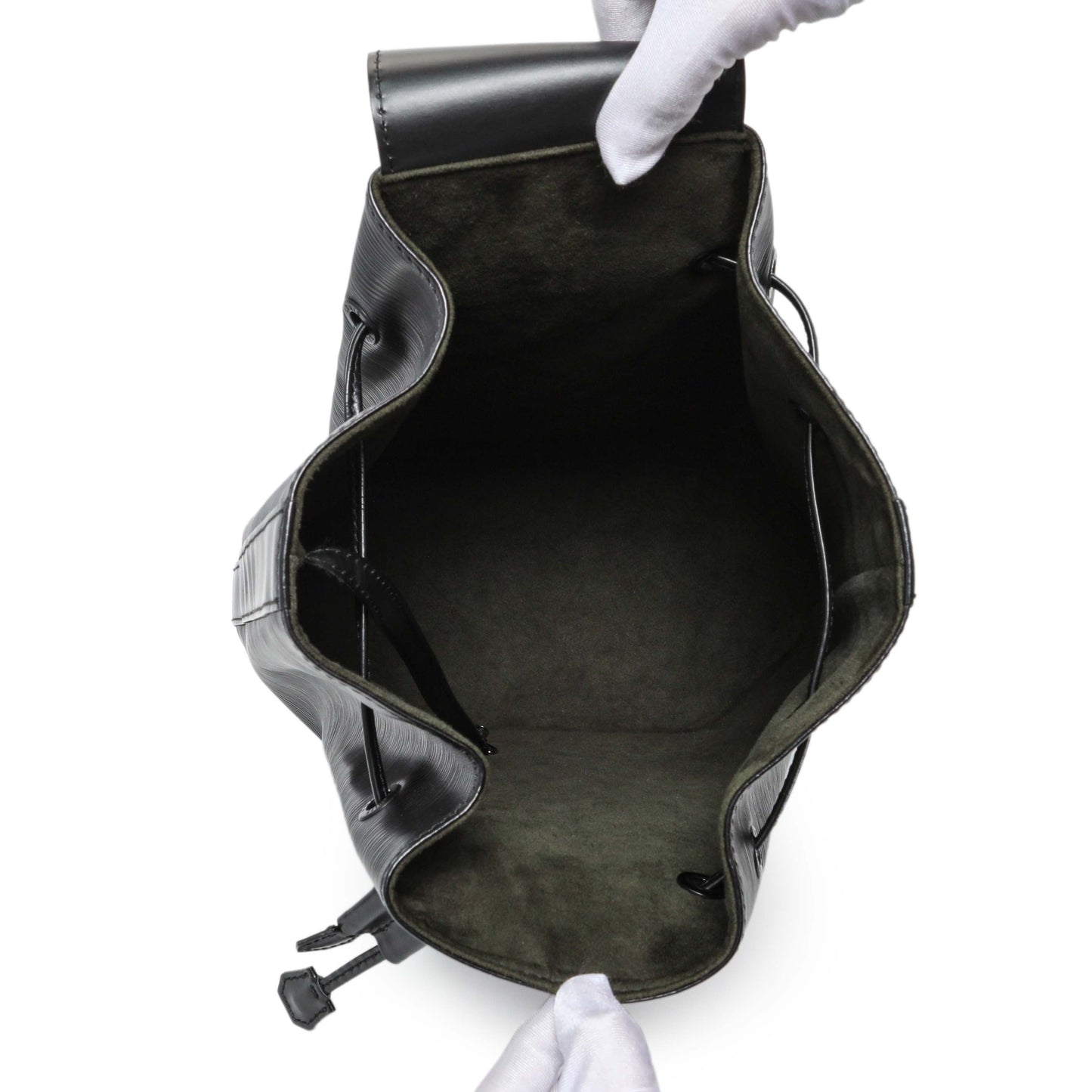 Exclusive Louis Vuitton Black Epi Sac a Dos Drawstring Bag — Alternate View 8