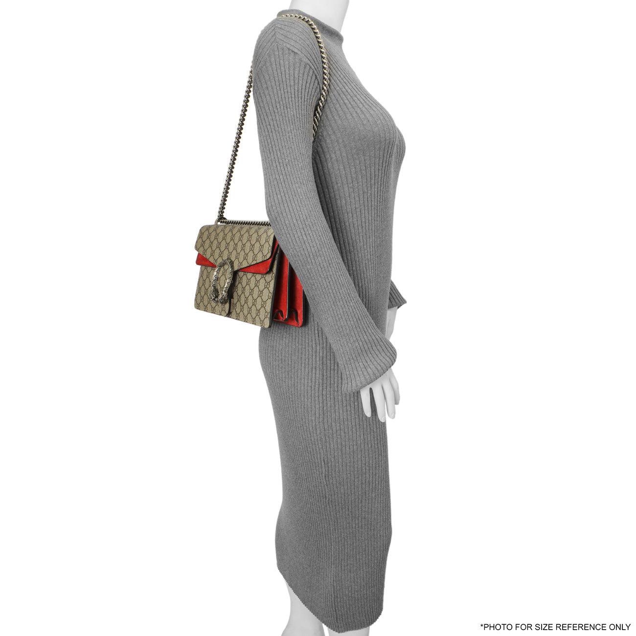 Exclusive Gucci Red GG Supreme Monogram Small Dionysus Shoulder Bag — Alternate View 11