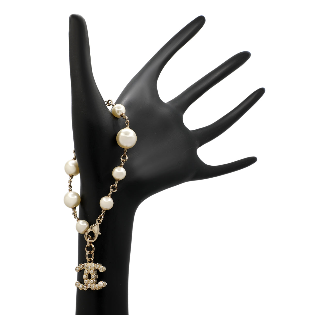 Exclusive Chanel Pearl CC Bracelet — Back View
