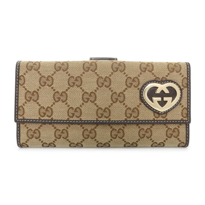 Exclusive Gucci Monogram Lovely Heart Continental Wallet — Front View