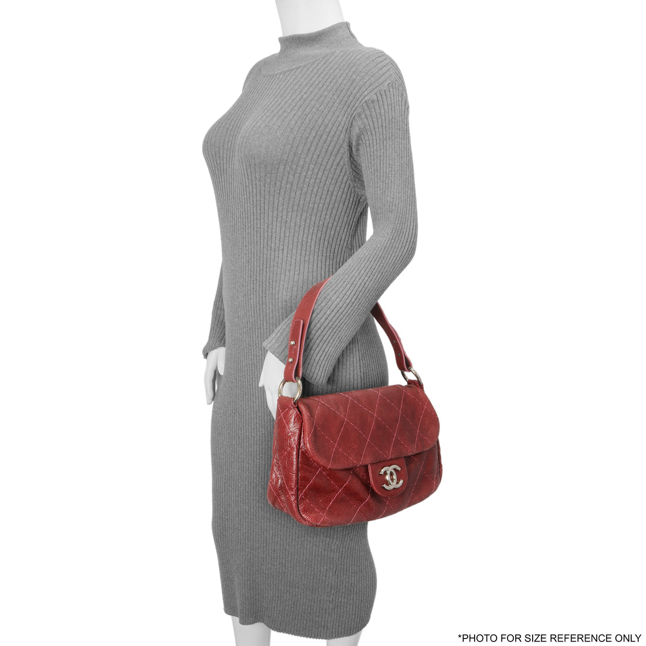 Exclusive Chanel Burgundy Glazed Calfskin On The Road Flap — Alternate View 12
