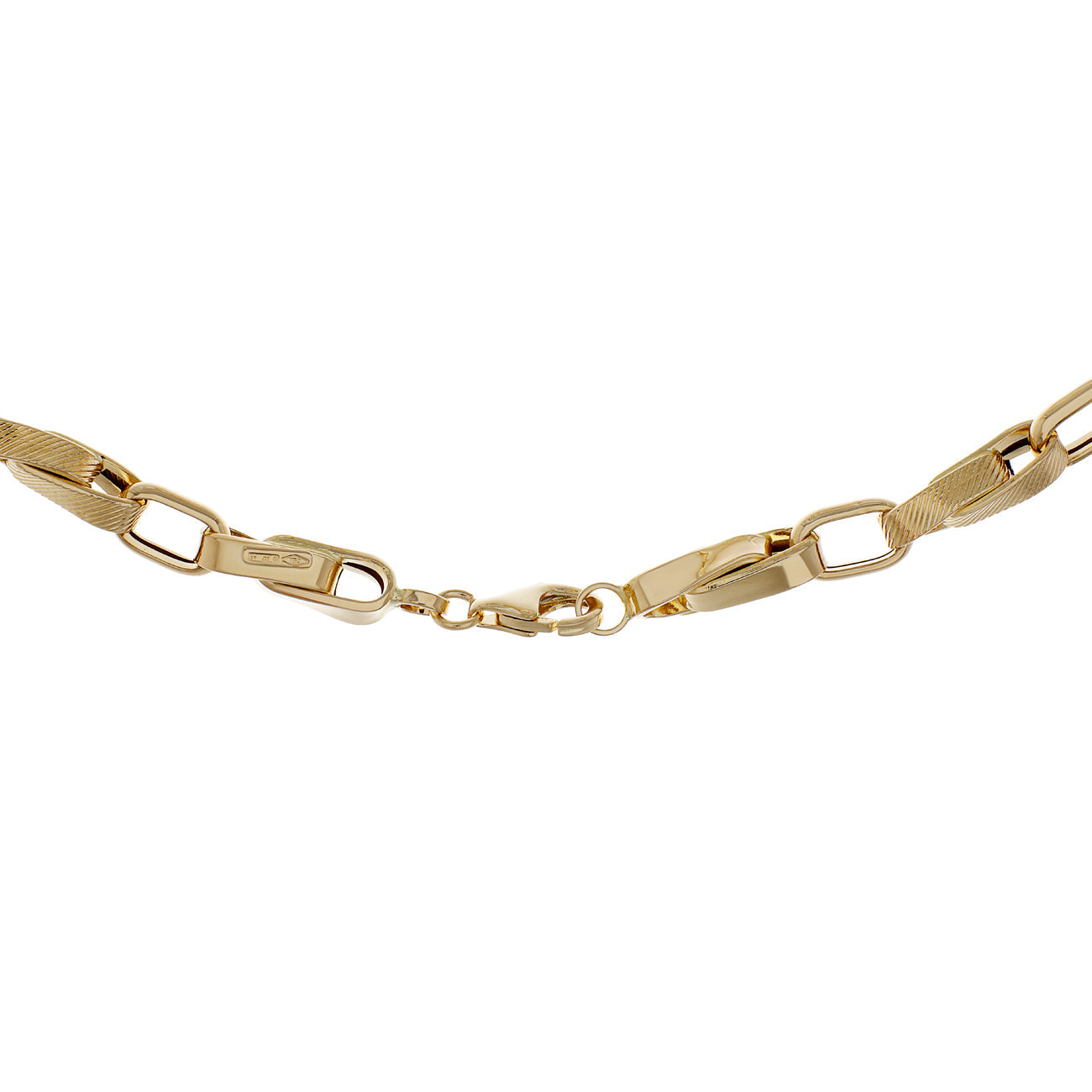 Exclusive 18K Yellow Gold Twist Link Chain — Side View