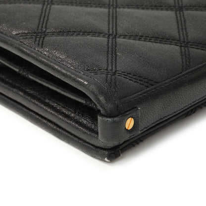Exclusive Saint Laurent Black Lambskin Diamond Quilted Becky Chain Wallet — Alternate View 8
