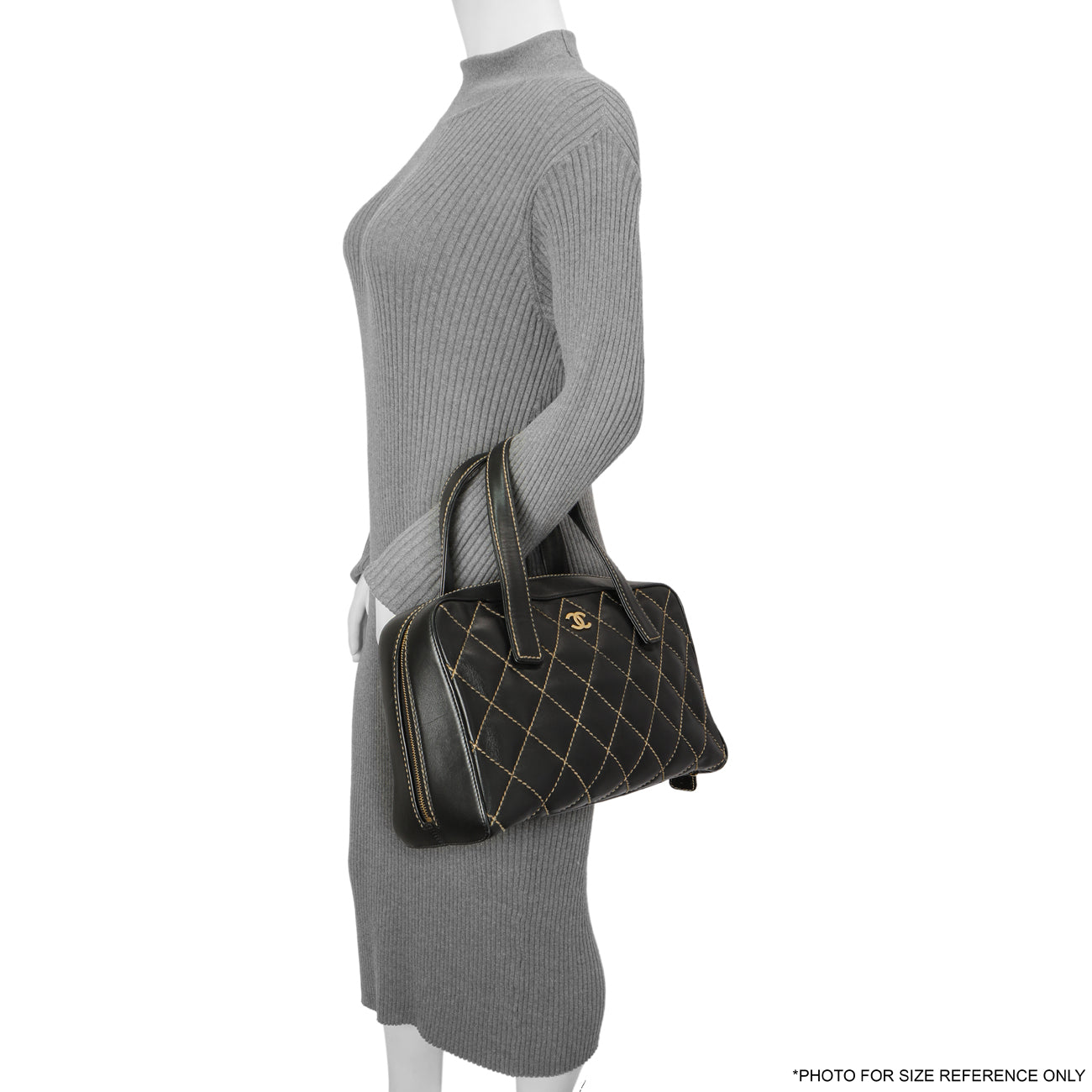 Exclusive Chanel Black Calfskin Wild Stitch Top Handle — Alternate View 15