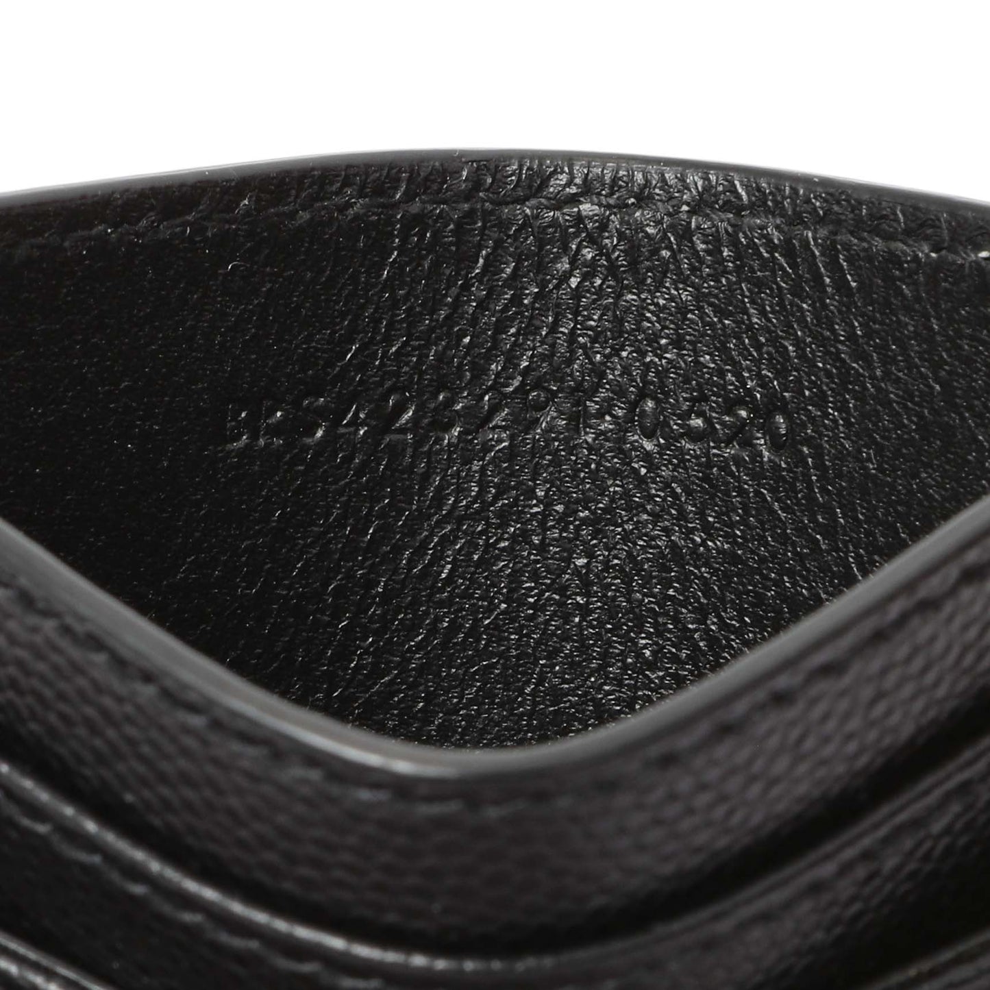 Exclusive Saint Laurent Black Grain De Poudre Matelasse Chevron Monogram Credit Card Case — Lifestyle View