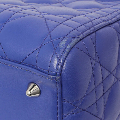 Exclusive Christian Dior Blue Lambskin Cannage Medium Lady Dior — Alternate View 7